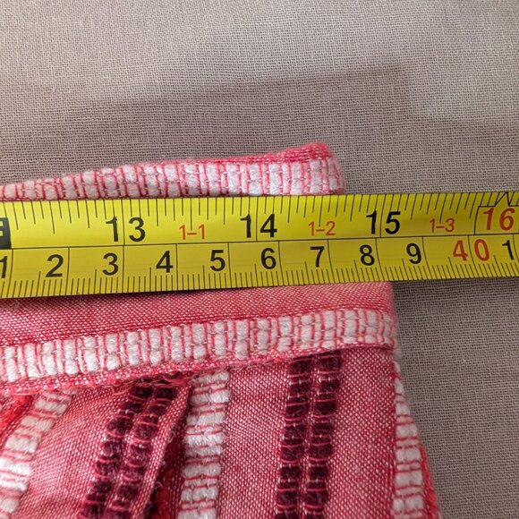 Ann Taylor Loft Womens Size 2 Faux Wrap Skirt Pink Striped Woven Cotton Blend - Picture 7 of 9